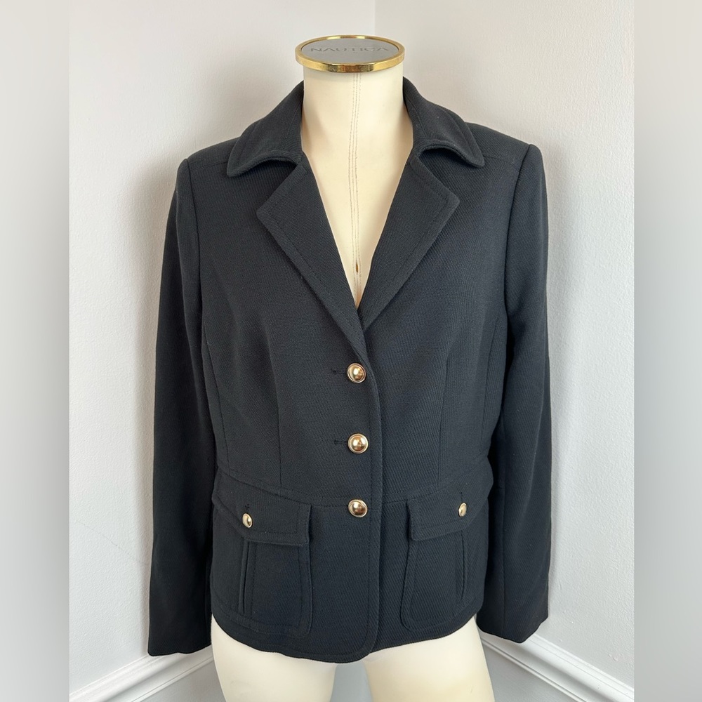 THE LIMITED Black Career Business Blazer Jacket Gold Hardware | Size Medium